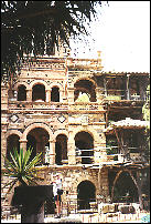 decaying building in the park